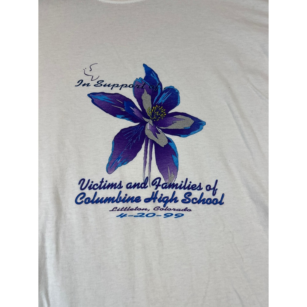 Vintage 1999 Columbine High School Memorial T-Shirt Gildan Ultra Cotton Large - Picture 3 of 8